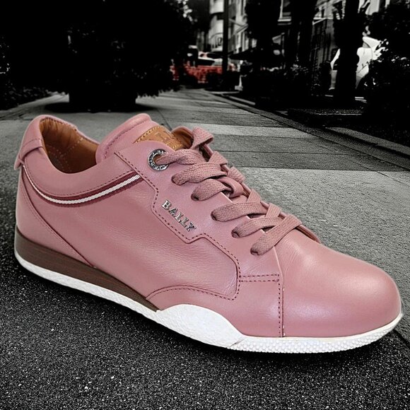 Bally Fridia Rose Pink Lace-Up Vamp Sneaker, Size 37 (US 6.5) - Picture 1 of 10